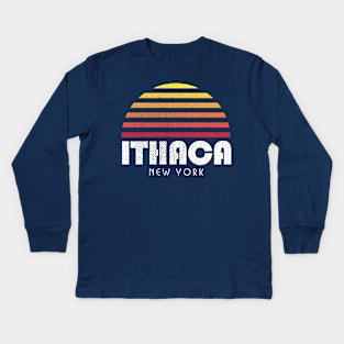 Ithaca New York Kids Long Sleeve T-Shirt
